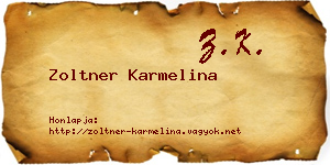 Zoltner Karmelina névjegykártya